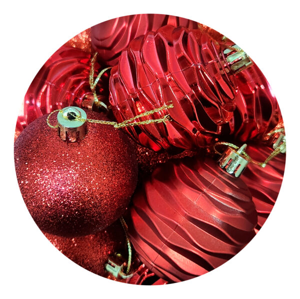 20 Bolas Navidad Premium Esfera Pelota Textura Nuez Piña 6cm