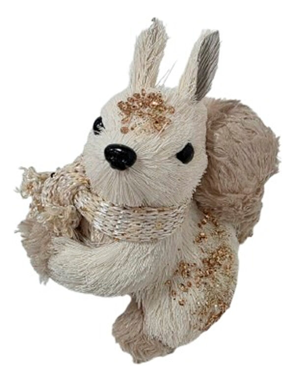 Ardilla Chica Beige Brillo Adorno Decoración Navidad - Cc