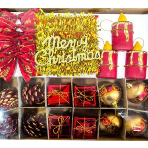 Kit Navidad 23 Piezas Adornos Rojo Árbol Regalo Moño - Imagen 1