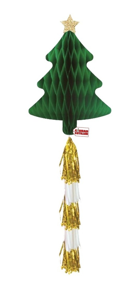 Colgante Árbol 1 Mts Navidad Guirnalda Panal Borlas X 1 -cc
