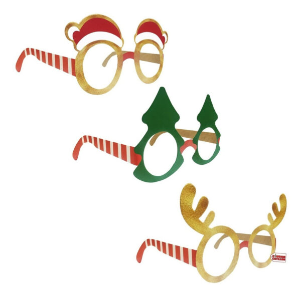 Lentes Navideños X 3 Antifaz Anteojos - Ciudad Cotillón